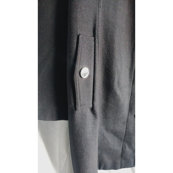 Calvin Klein Black Wool Blend Button Down Single Breasted Peacoat Size XL - Picture 7 of 12